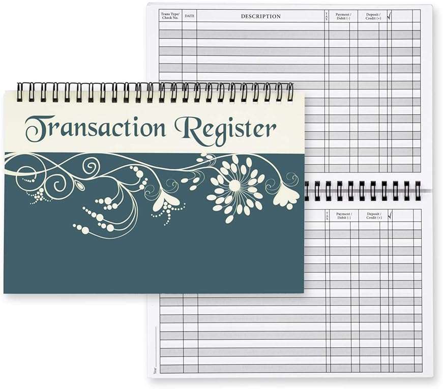 Top Spiral Bound Floral Filigree Checkbook/Transaction Register - Image 4