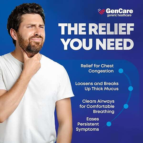 GenCare Mucus Relief Expectorant Guaifenesin 400 mg 200 Tablets Value Pack - Fast Acting Thinning of Mucus for Colds, Chest Congestion, Flu, Coughing and Allergies - Image 4