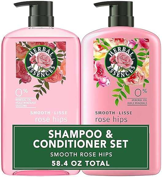 Herbal Essences Shampoo & Conditioner Set, Rose Hips - Smooth Collection, Paraben-Free, Color-Safe, Shiny Hair with Jojoba & Vitamin E, 29.2 Fl Oz Each, 2-Pack - Image 1