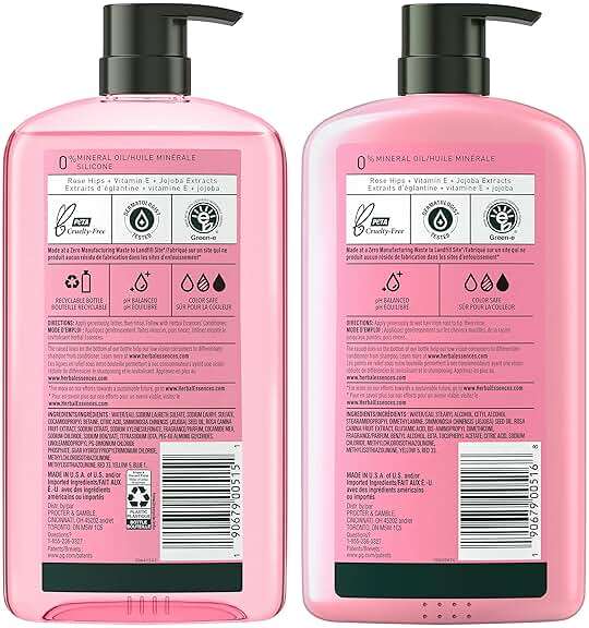 Herbal Essences Shampoo & Conditioner Set, Rose Hips - Smooth Collection, Paraben-Free, Color-Safe, Shiny Hair with Jojoba & Vitamin E, 29.2 Fl Oz Each, 2-Pack - Image 10