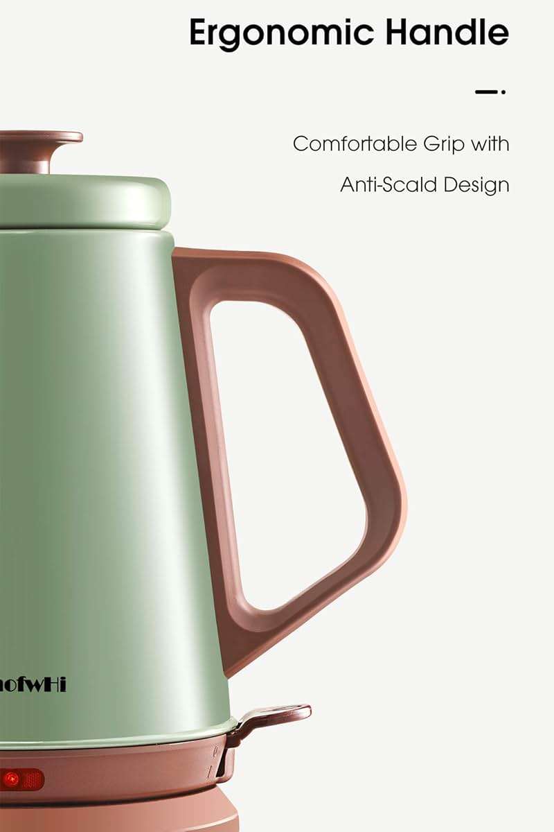 DmofwHi Gooseneck Electric Kettle(1.0L), 100% Stainless Steel BPA Free Classic Pour Over Coffee Kettle | Tea Kettle - Green - Image 5