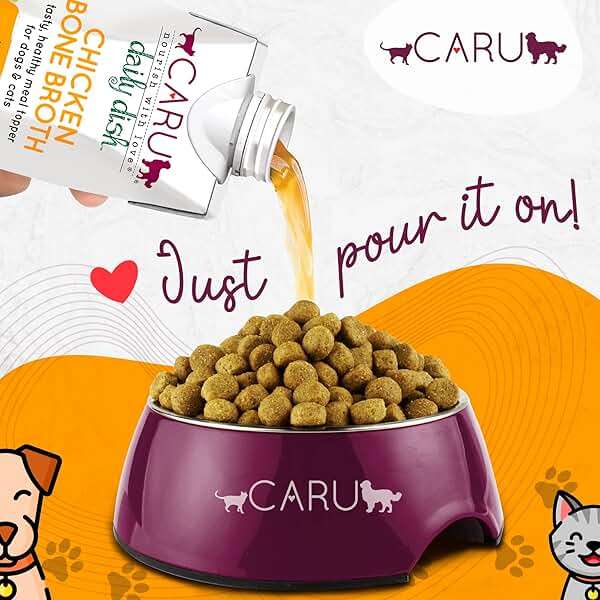Caru - Daily Dish Chicken Bone Broth - Meal Topper for Dogs & Cats - Supports Overall Pet Health - Pour-Over Broth for Wet/Dry Food - Human Grade Ingredients - Non-GMO - Made in USA - 17.6 oz - 1 Pack - Image 3