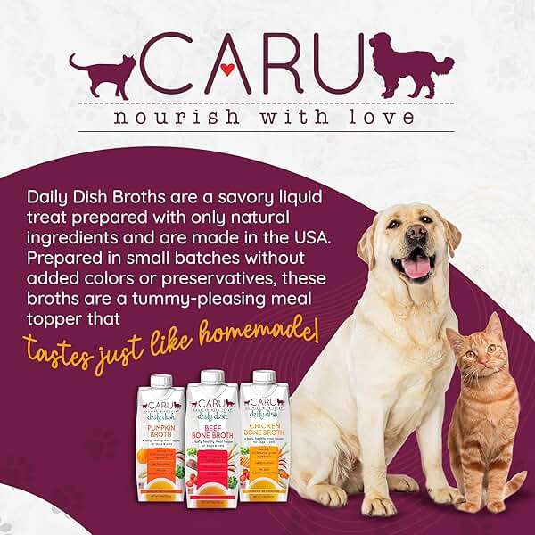Caru - Daily Dish Chicken Bone Broth - Meal Topper for Dogs & Cats - Supports Overall Pet Health - Pour-Over Broth for Wet/Dry Food - Human Grade Ingredients - Non-GMO - Made in USA - 17.6 oz - 1 Pack - Image 6