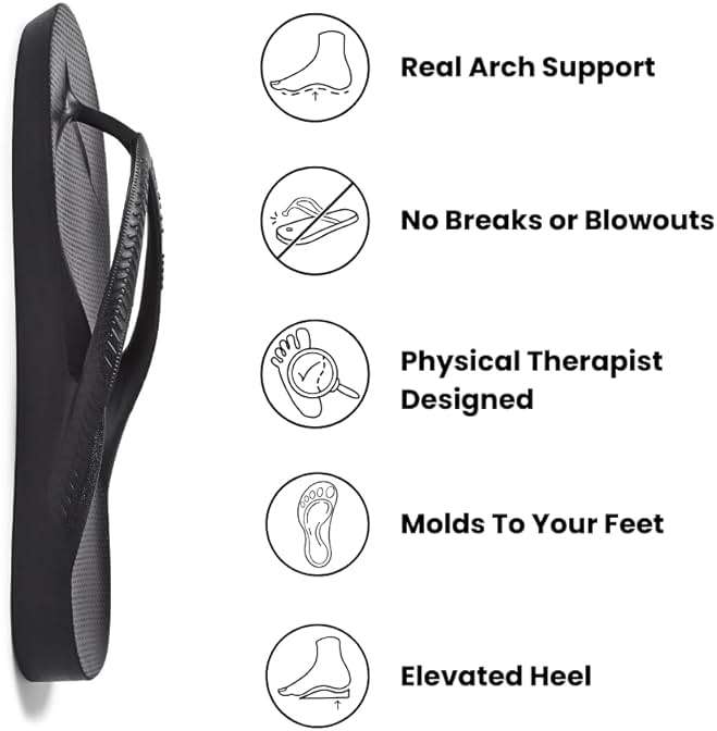 Archies Arch Support Flip Flops for Men & Women – Orthotic Sandals for Plantar Fasciitis Relief – Lightweight, Cushioning, Shock-Absorbing Thong Sandals for Walking, Foot Pain & All-Day Comfort - Image 2