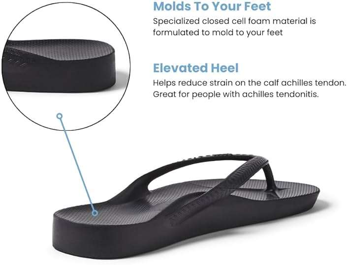 Archies Arch Support Flip Flops for Men & Women – Orthotic Sandals for Plantar Fasciitis Relief – Lightweight, Cushioning, Shock-Absorbing Thong Sandals for Walking, Foot Pain & All-Day Comfort - Image 6