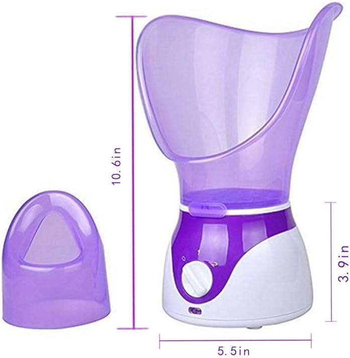 Facial Steamer Professional Steam Inhaler Facial Sauna Spa for Face Mask Moisturizer - Sinus with Aromatherapy; Pores with Timer and Extract Blackheads, Diffuser Skin Care(Purple) - Image 2
