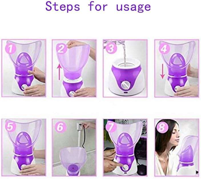 Facial Steamer Professional Steam Inhaler Facial Sauna Spa for Face Mask Moisturizer - Sinus with Aromatherapy; Pores with Timer and Extract Blackheads, Diffuser Skin Care(Purple) - Image 6