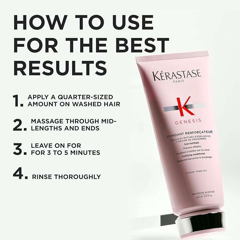 "Kerastase Genesis Strengthening Fondant Renforcateur Conditioner - For Normal To Dry Hair, Gently Cleanses & Helps Reduce Hair Fall, For Weak or Damaged Hair, Strengthens, Detangles & Hydrates - Image 5