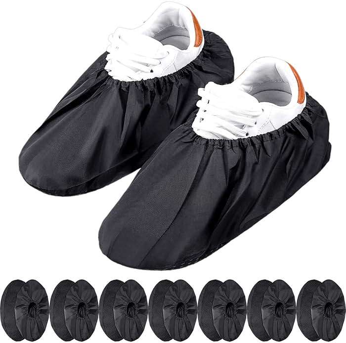 Frienda 8 Pairs Non Slip Reusable Shoe Covers Waterproof Boot Covers for Household Carpet Floor Protection Machine Washable(Large) - Image 1