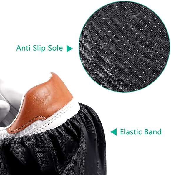 Frienda 8 Pairs Non Slip Reusable Shoe Covers Waterproof Boot Covers for Household Carpet Floor Protection Machine Washable(Large) - Image 2