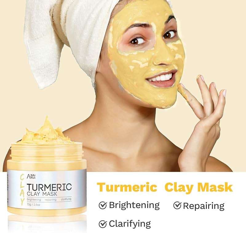 ANAI RUI 3 Pcs Face Mask Set - Turmeric Clay Mask - Green Tea Face Mask - Dead Sea Mud Mask for Oily Skin, Blackheads & Pores -Spa Gift Set Self Care for Women Teens 2.5 oz Each - Image 3