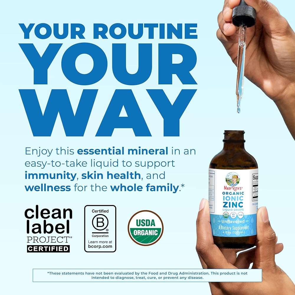 MaryRuth's Organic Liquid Zinc Supplement for Kids & Adults | Immune Support | Skin Health | Antioxidant | Cellular Metabolism | Zinc Sulfate | Vegan | Non-GMO | Sugar Free | Gluten Free | 4 oz - Image 2