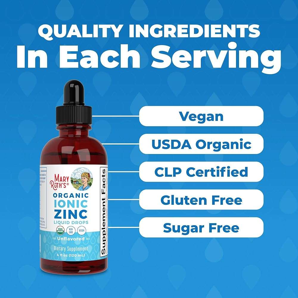 MaryRuth's Organic Liquid Zinc Supplement for Kids & Adults | Immune Support | Skin Health | Antioxidant | Cellular Metabolism | Zinc Sulfate | Vegan | Non-GMO | Sugar Free | Gluten Free | 4 oz - Image 5