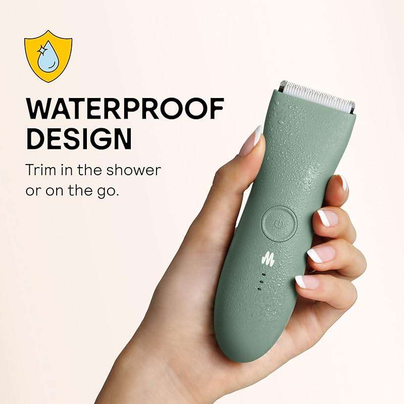 MERIDIAN The Trimmer Original - Body Hair Trimmer for Men, Electric Shaver for Pubic Hair, Chest, Legs & Bikini, Waterproof & Rechargeable, Sage - Image 4