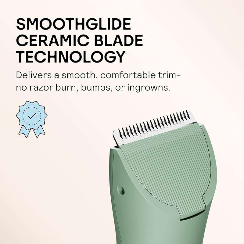 MERIDIAN The Trimmer Original - Body Hair Trimmer for Men, Electric Shaver for Pubic Hair, Chest, Legs & Bikini, Waterproof & Rechargeable, Sage - Image 5