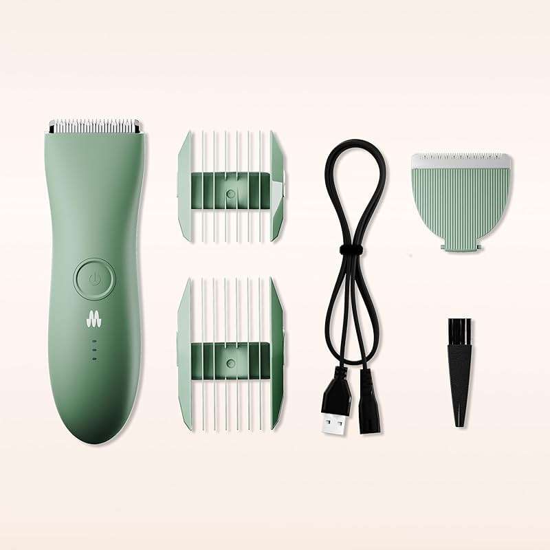 MERIDIAN The Trimmer Original - Body Hair Trimmer for Men, Electric Shaver for Pubic Hair, Chest, Legs & Bikini, Waterproof & Rechargeable, Sage - Image 7