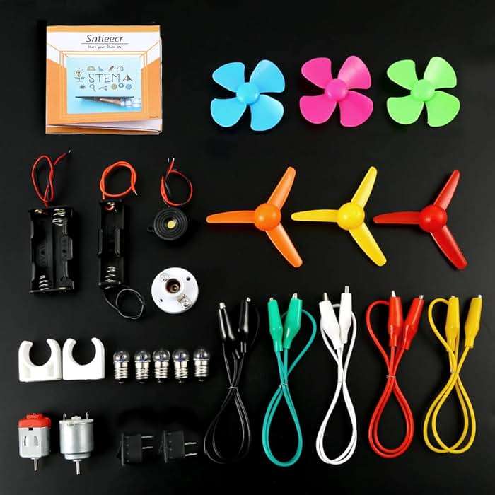 Sntieecr Electric Circuit Motor Kit, Science Experiment Educational Montessori Learning Kits Set for Kids DIY STEM Engineering Project, for Kids - Image 3