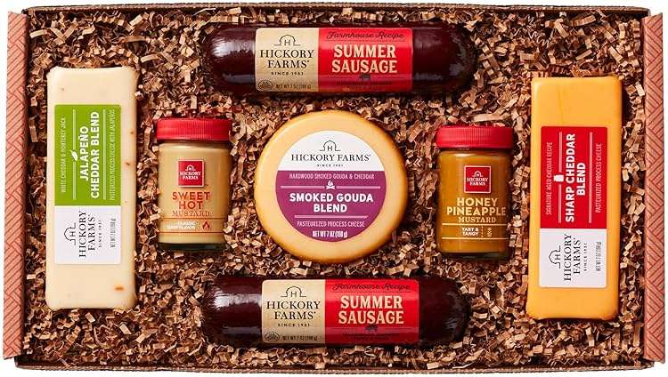 Hickory Farms Farmhouse Meat and Cheese Food Gift Basket (Medium) - Box Set | Charcuterie Board Food | Summer Sausage | Father's Day | Mother's Day | Easter | Christmas | Holiday | Housewarming | Gourmet | Sympathy | Care Package - Image 1