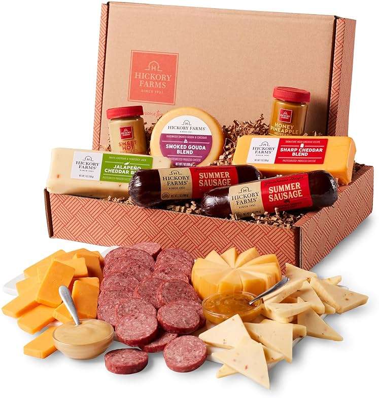 Hickory Farms Farmhouse Meat and Cheese Food Gift Basket (Medium) - Box Set | Charcuterie Board Food | Summer Sausage | Father's Day | Mother's Day | Easter | Christmas | Holiday | Housewarming | Gourmet | Sympathy | Care Package - Image 3