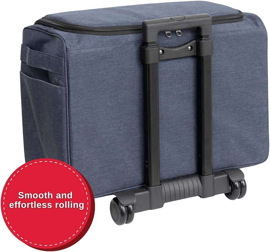 SINGER® Universal Sewing Machine Carrying Case with Wheels, 20.5" | Durable, Padded Roller Bag with Retractable Handle & Wheels | Perfect for Travel & Storage - Image 3