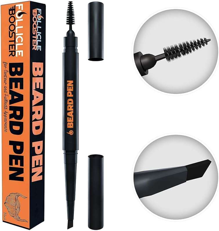 Beard Pen Filler for Men - Barber Styling Grooming Pencil, Waterproof & Sweat Proof, Long Lasting, Natural Finish, Cover Beard & Scalp Patches - Black, 1 Pack - Image 1