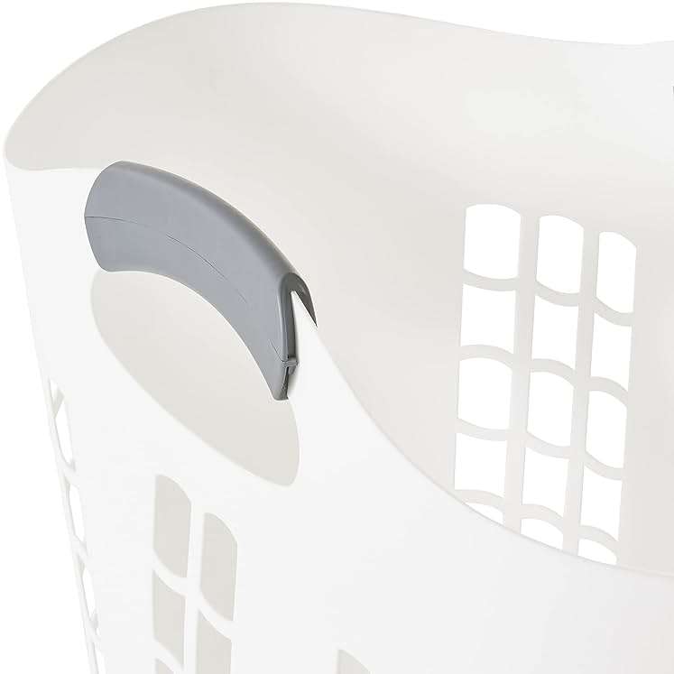Gracious Living Laundry Basket, Easy Carry Flex Collapsible Hamper, 87.5 Liters, White - Large Plastic Clothes Storage Organizer for Home, Bathroom, and Bedroom - Image 8