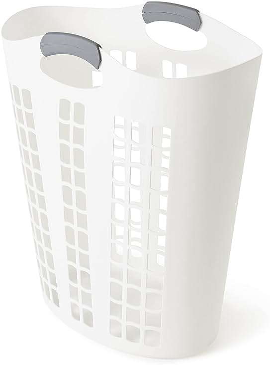 Gracious Living Laundry Basket, Easy Carry Flex Collapsible Hamper, 87.5 Liters, White - Large Plastic Clothes Storage Organizer for Home, Bathroom, and Bedroom - Image 9