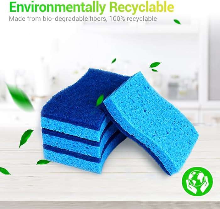 AIDEA Non Scratch Scrub Sponge, 24Count, Sponges for Dishes, Sponges Kitchen, Cleaning Sponge, Cleans Fast Without Scratching, Stands Up to Stuck-on Grime, Cleaning Power for Everyday Jobs - Image 7