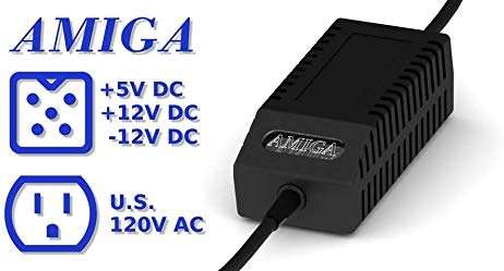 Amiga 500 PSU Modern Black US - Replacement Amiga 500 Power Supply, US Plug - Image 2