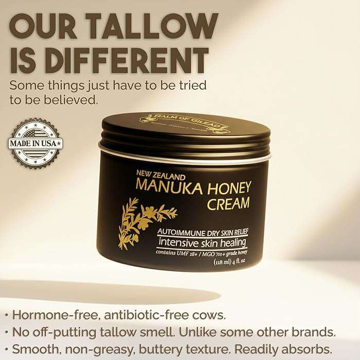 BALM OF GILEAD Manuka Eczema Honey Cream - Moisturizer for Sensitive Skin, Eczema, Psoriasis & Dermatitis - Manuka Honey Ointment, Grassfed Tallow - Image 5