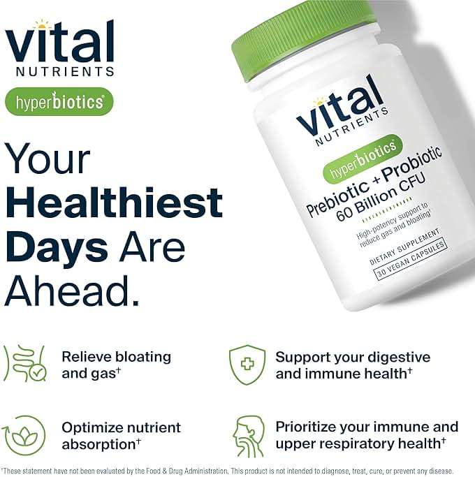 Hyperbiotics Vital Nutrients Prebiotic and Probiotic for Women and Men | 60 Billion CFU | Pre and Probiotics Supports Digestive Health, Constipation, Diarrhea, Gas & Bloating* | 30 Vegan Capsules - Image 7