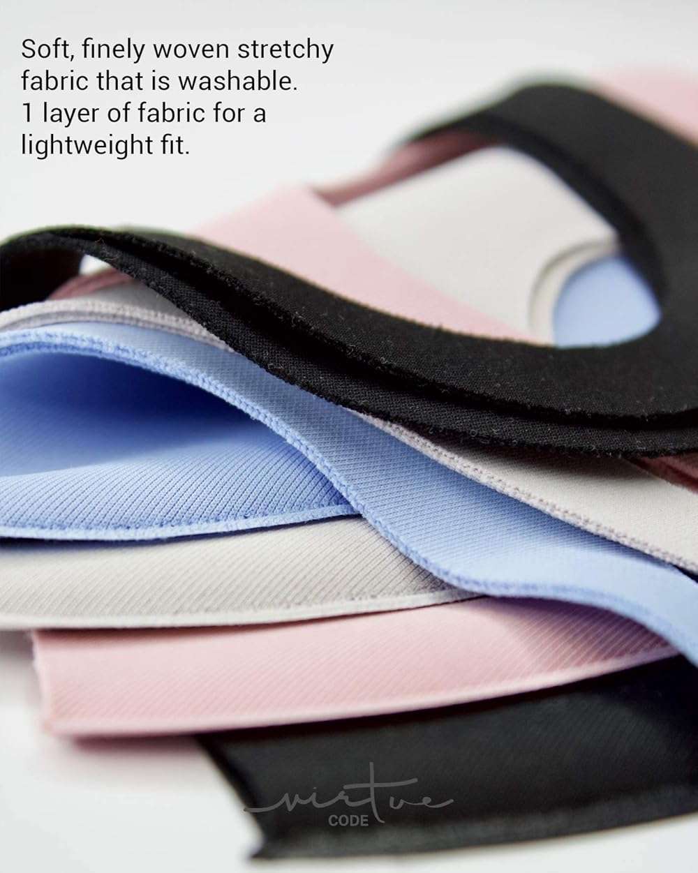Virtue Code Second Skin Cloth Face Mask Pack. 4 Buttery Soft Masks Washable Fabric - Image 6