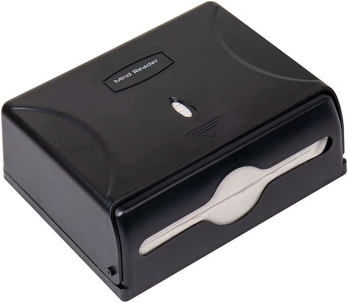 Mind Reader Paper Towel Dispenser, Tri-Fold Towel Holder, Restroom, Wall Mount, Bathroom, Black - Image 5