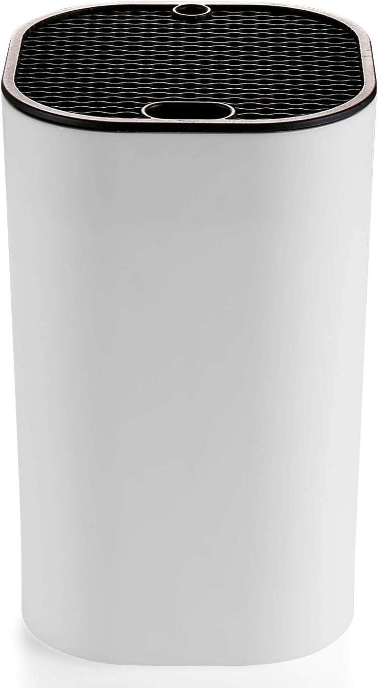 Universal Knife Block for Kitchen, WELLSTAR Knife Holder without Knives, Safe Space Saver Large Volume Stable Knife Storage with Scissors and Sharpening Rod Slot, Detachable for Easy Cleaning - White - Image 1