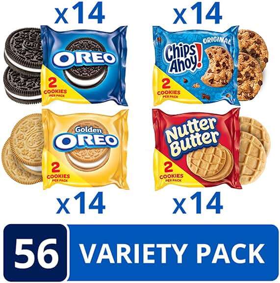 OREO Original, OREO Golden, CHIPS AHOY! & Nutter Butter Cookie Snacks Variety Pack, 56 Snack Packs (2 Cookies Per Pack) - Image 3