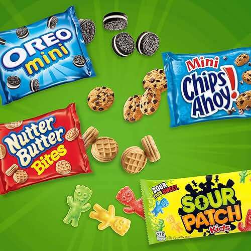 OREO Mini Cookies, CHIPS AHOY! Mini Cookies, SOUR PATCH KIDS Candy & Nutter Butter Bites & Candy Variety Pack, 32 Snack Packs - Image 12