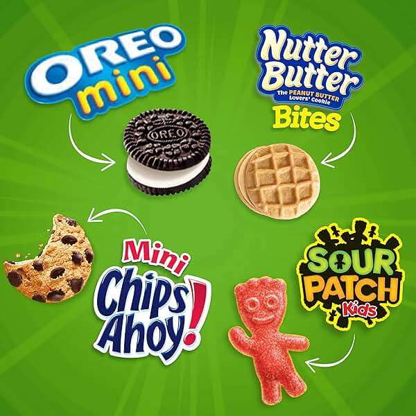 OREO Mini Cookies, CHIPS AHOY! Mini Cookies, SOUR PATCH KIDS Candy & Nutter Butter Bites & Candy Variety Pack, 32 Snack Packs - Image 4
