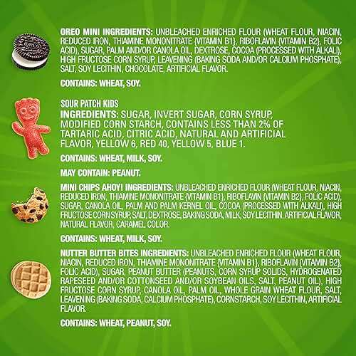 OREO Mini Cookies, CHIPS AHOY! Mini Cookies, SOUR PATCH KIDS Candy & Nutter Butter Bites & Candy Variety Pack, 32 Snack Packs - Image 6