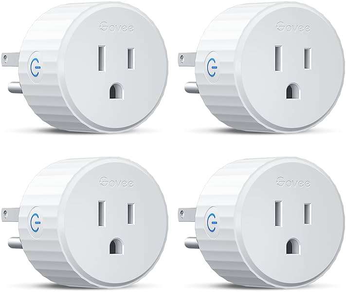 Govee Smart Plug, WiFi Plugs Work with Alexa & Google Assistant, Smart Outlet with Timer & Group Controller, WiFi Outlet for Home, No Hub Required, ETL & FCC Certified, 2.4G WiFi Only, 4 Pack - Image 1
