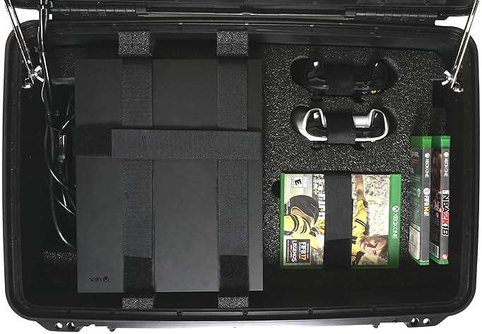 Case Club Gaming Station fits Xbox One X/S. Portable Gaming Station with Built-in 24" 1080p Monitor, Storage for Controllers, Games, and Included Speakers (Xbox & Accessories Not Included) - Image 3