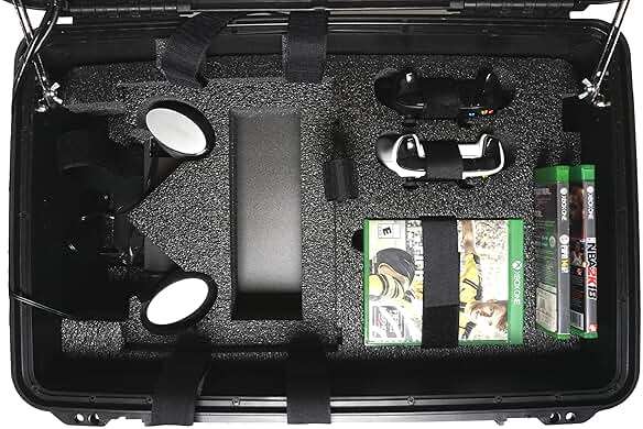 Case Club Gaming Station fits Xbox One X/S. Portable Gaming Station with Built-in 24" 1080p Monitor, Storage for Controllers, Games, and Included Speakers (Xbox & Accessories Not Included) - Image 4