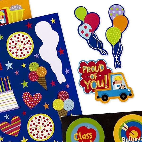 Hallmark Stickers for Kids (Pack of 258 Stickers, 16 Sheets—Mermaids, Rainbows, Hearts, Dogs, Cats, Donuts) - Image 6