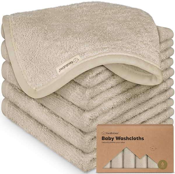 6-Pack Baby Washcloths – Soft Absorbent Viscose from Bamboo Washcloths for Face, Body, Baby Towels for Newborn, Kids, Toddlers,Infant,Gentle on Sensitive Skin,10x10 Reusable Face Towels(Earth Brown) - Image 1