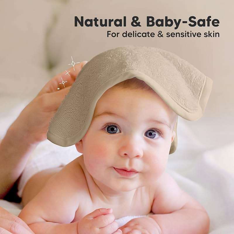 6-Pack Baby Washcloths – Soft Absorbent Viscose from Bamboo Washcloths for Face, Body, Baby Towels for Newborn, Kids, Toddlers,Infant,Gentle on Sensitive Skin,10x10 Reusable Face Towels(Earth Brown) - Image 5