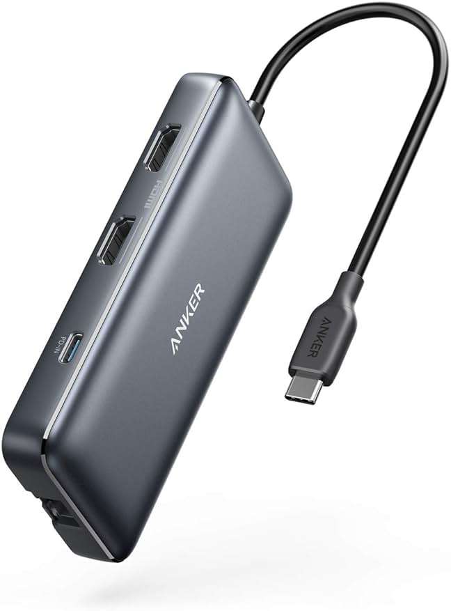 Anker Laptop Docking Station Dual Monitor, 8-in-1 USB C Hub, 4K Dual Monitor with 2 HDMI, 1 Gbps Ethernet Hub, 85W Power Delivery, SD Card Reader, for XPS and More (Charger not Included) - Image 1