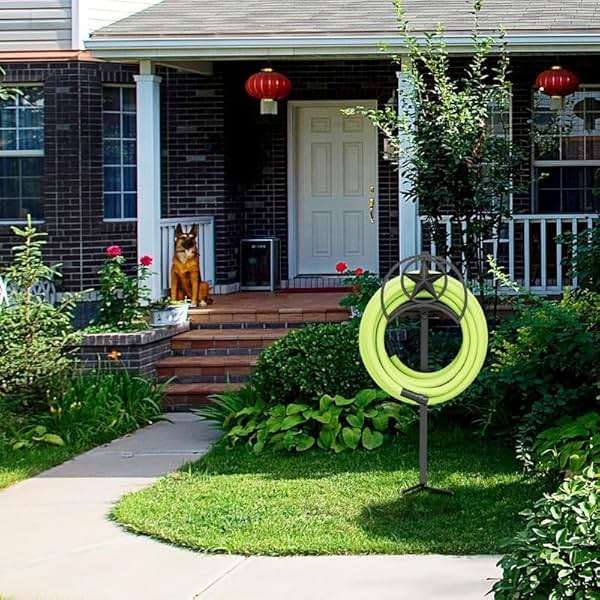 GOFORWILD Garden Hose Holder, Star Decorative, Durable Wall Hose Hanger, Hose Reel, Holds 125-Feet of 5/8-Inch Hose, Made of Gauge Steel - Image 2