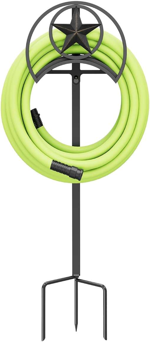 GOFORWILD Garden Hose Holder, Star Decorative, Durable Wall Hose Hanger, Hose Reel, Holds 125-Feet of 5/8-Inch Hose, Made of Gauge Steel - Image 4