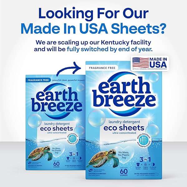 Earth Breeze Laundry Detergent Sheets Fragrance-Free - 60 Loads Eco Liquidless Soap - Travel-Friendly for Hot & Cold Cycles, Tackles Tough Stains & Odors - Gentle on Sensitive Skin, 30 Ct - Image 2