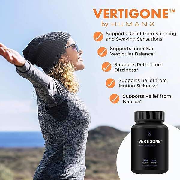 HUMANX VertiGone - Vertigo Relief - Time-Tested Ingredients - Ancient Natural Inner Ear Balance Supplement - Relieves Dizziness, Nausea, Spinning & Swaying Sensations - Non GMO - Dizzy Aid Pills - Image 3