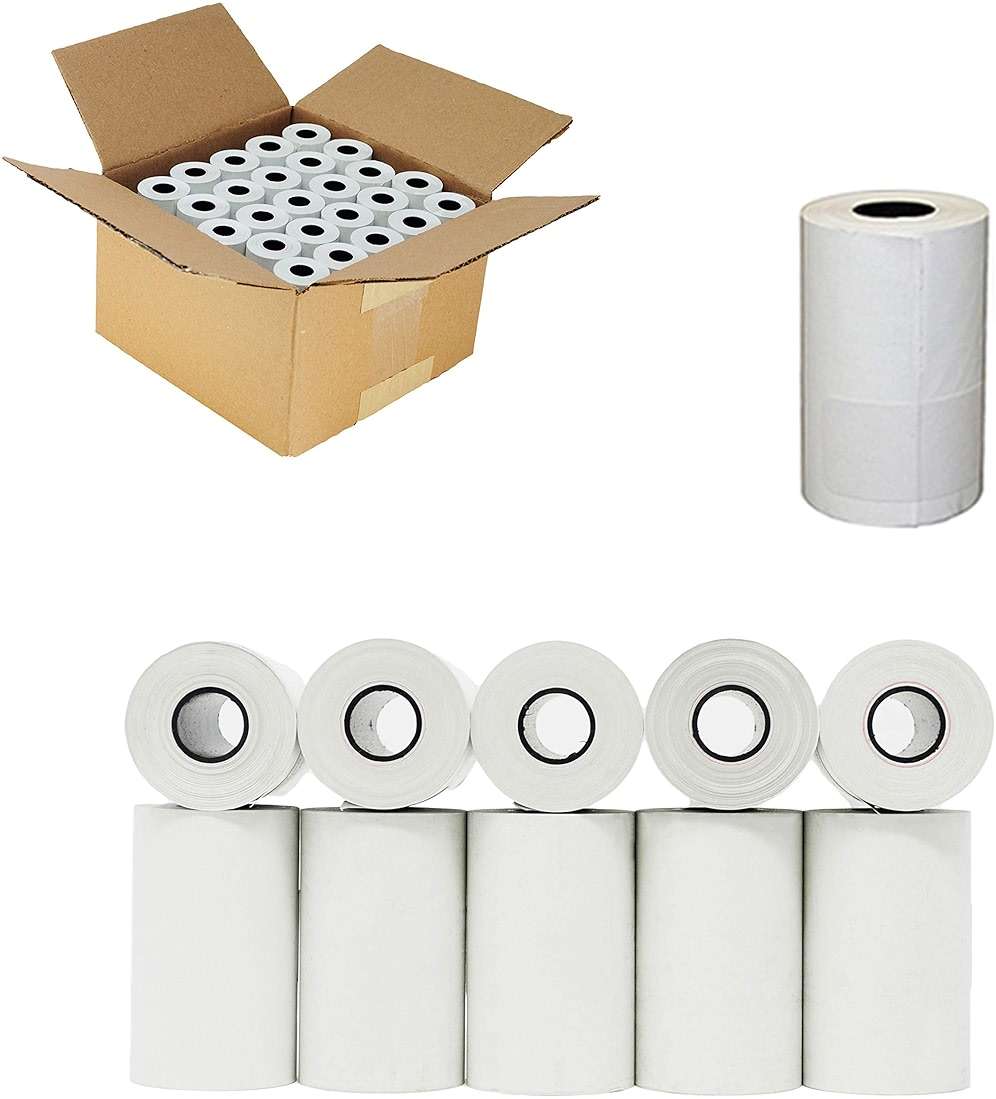 (5 Packs of 10 Rolls) 2 1/4 x 55 thermal paper rolls (50 Rolls - 55 GSM) Specially made for Clover Flex Mini, Square Terminal, Ingenico VX 520, PMC05262 Credit Card Receipt Paper - Image 2